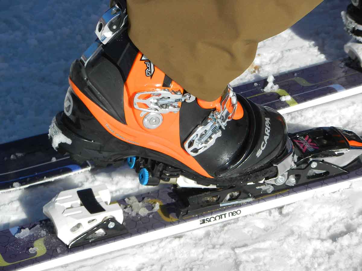 Telemark boot showing the "second heel"