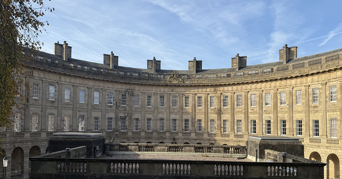Curved terrace of buildings