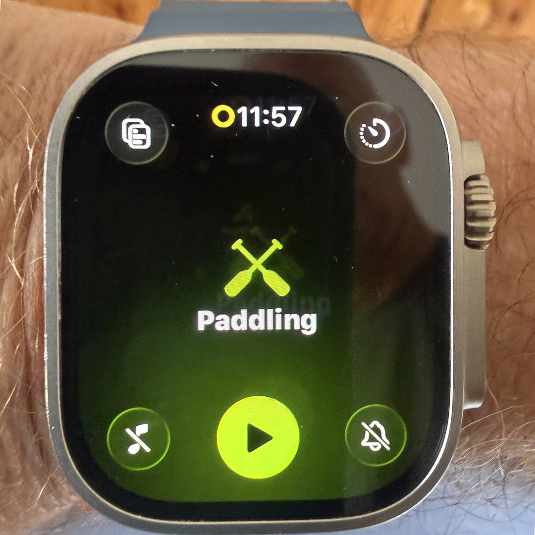 Apple Watch Face showing Paddling app
